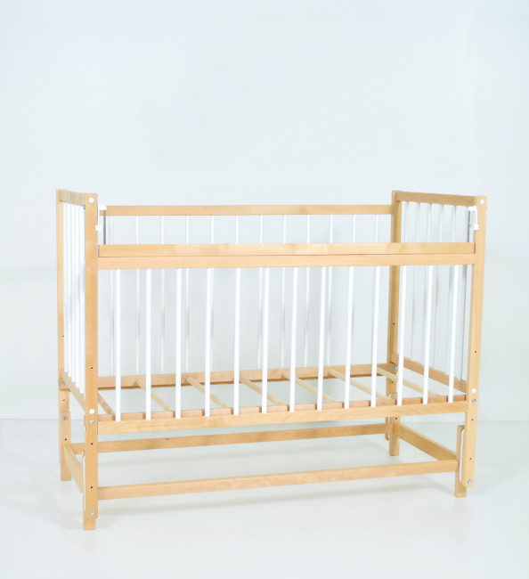 Детская кроватка MALIKA «Melisa-3» маятник продольный, белый